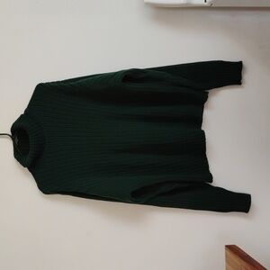J. Crew | Vintage Forest Green Ribbed Turtleneck Sweater | Women's XL